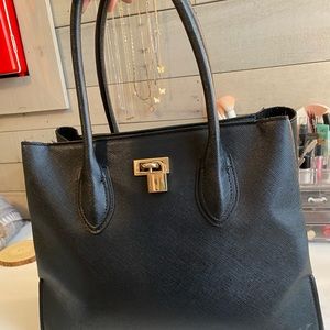 H&M black leather purse